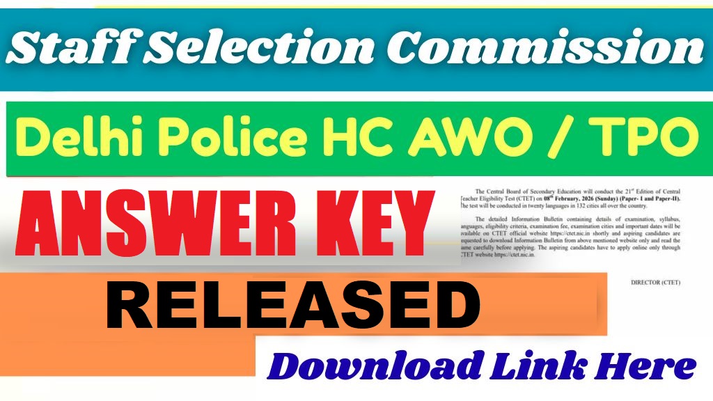 SSC Delhi Police HC (AWO/TPO) Answer Key 2026