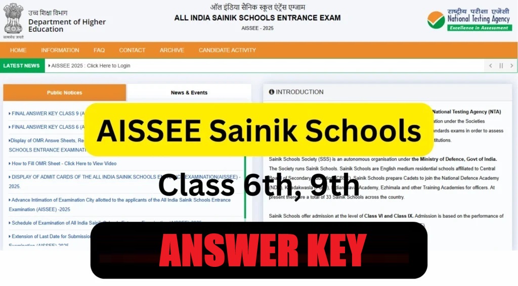 NTA AISSEE Answer Key 2026