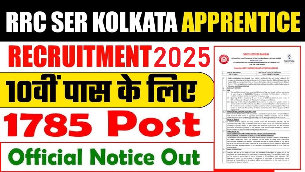 Railway RRC SER Apprentice Recruitment 2025