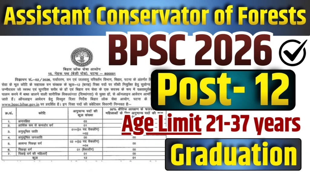 Bihar BPSC ACF Recruitment 2026