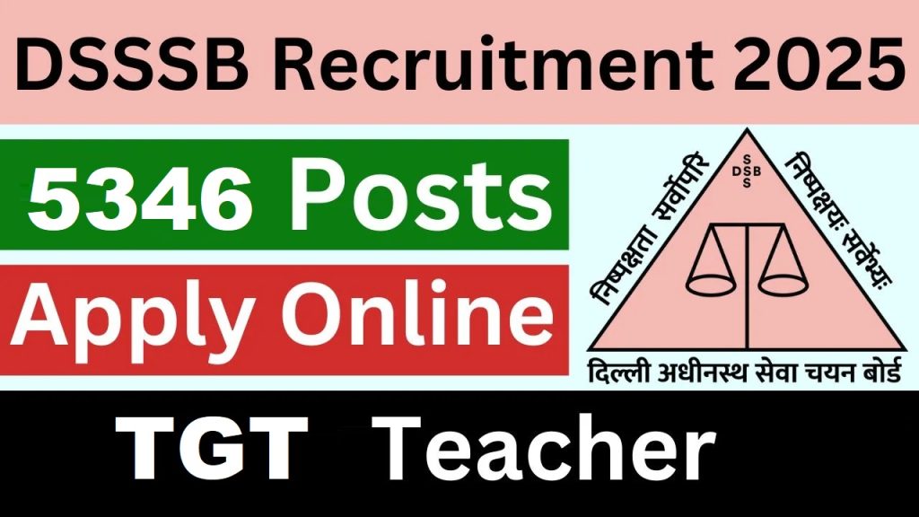 DSSSB TGT Teacher Recruitment 2025