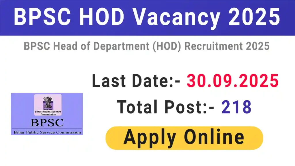 BPSC HOD Recruitment 2025