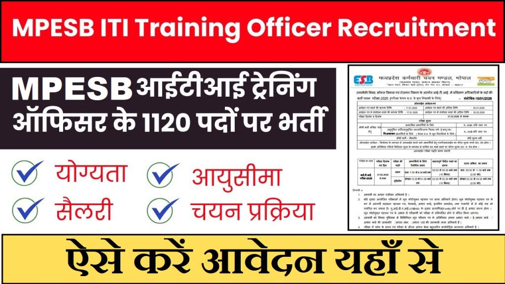 MPESB ITI Training Officer Recruitment 2026