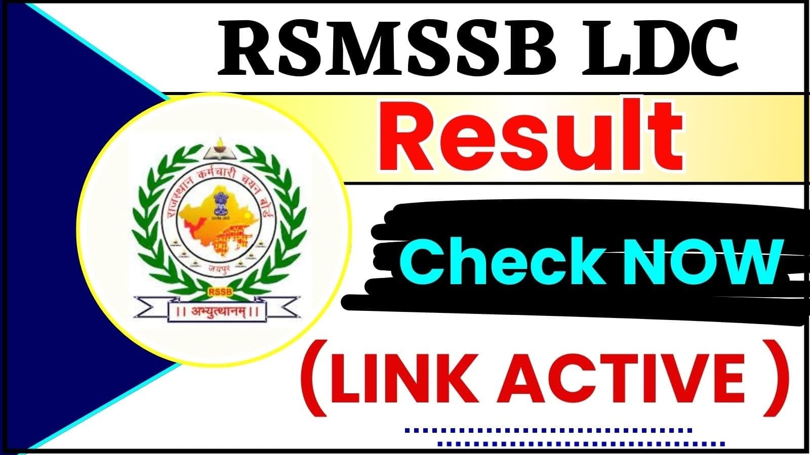 RSSB LDC Grade II / Junior Assistant Result / Merit List 2025