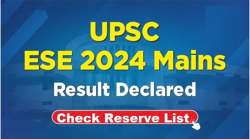 UPSC Engineering Services 2024 Reserve List
