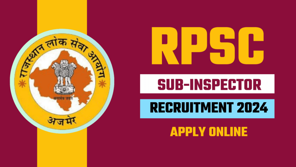 RPSC Sub Inspector Telecom Online Form 2024